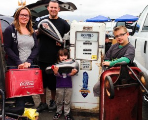 Chris & his family take a moment to pose with all of their goodies found at the April 14, 2013 PSM.