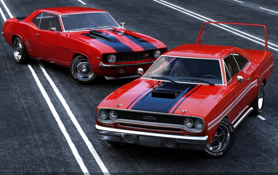 Muscle into a Muscle Car at the Pomona Swap Meet and Classic Car Show 