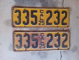 1925 License Plate Set