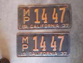 1937 License Plate Set
