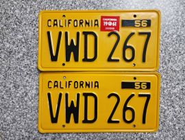 1961 California License Plates, DMV Clear VW