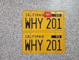 1961 California License Plates, DMV Clear 