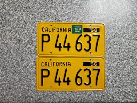 1958 California Commercial License Plates, DMV 