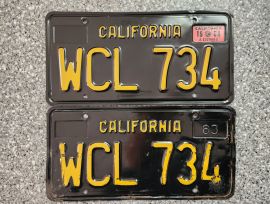 1968 California License Plates, DMV Clear 