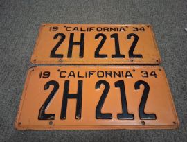1922 California License Plate Set