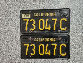 1969 California Commercial License Plates, DMV 
