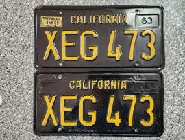 1969 California License Plates, DMV Clear 