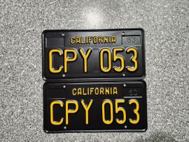 1963 California License Plates, DMV Clear