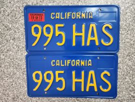1973 California License Plates, DMV Clear         