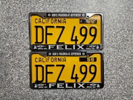 1956 California License Plates, DMV Clear 