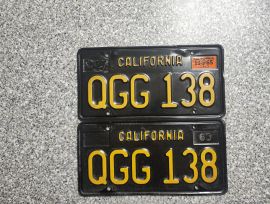 1965 California License Plates, DMV Clear Guarante