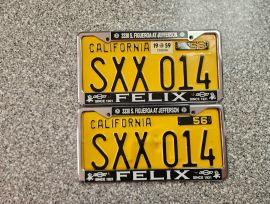 1959 California License Plates, DMV Clear Guarante