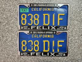 1971 California License Plates, DMV Clear 