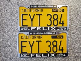 1956 California License Plates, DMV Clear 