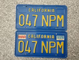 1976 California License Plates, DMV Clear 