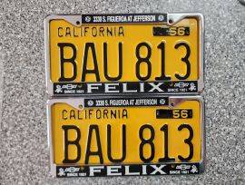 1956 California License Plates, DMV Clear 