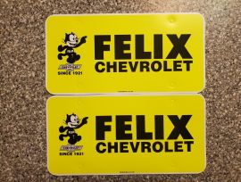 Felix Chevrolet License Plate Frame, Unused