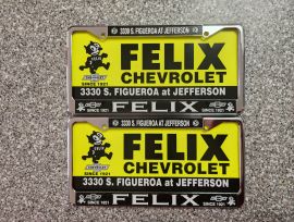 Felix Chevrolet License Plate Frames, Unused