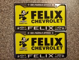 Felix Chevrolet License Plate Frames, Unused