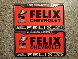 Felix Chevrolet License Plate Frames, Unused