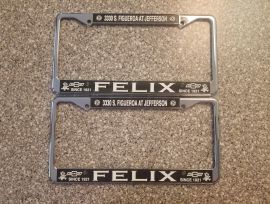 Felix Chevrolet License Plate Frames, Unused