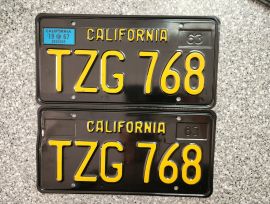 1967 California License Plates, DMV Clear 