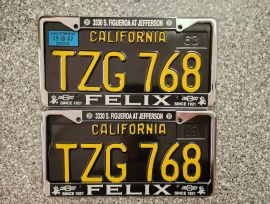 1967 California License Plates, DMV Clear 