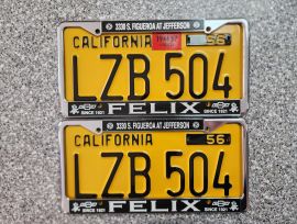 1957 California License Plates, DMV Clear 