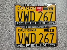 1961 California License Plates, DMV Clear 
