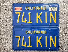 1974 California License Plates, DMV Clear 