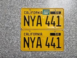 1958 California License Plates, DMV Clear 