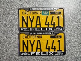 1958 California License Plates, DMV Clear 
