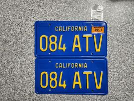 1970 California License Plates, DMV Clear 
