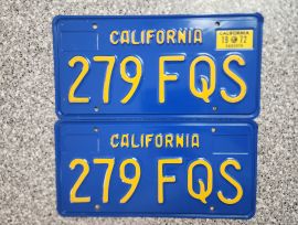 1972 California License Plates, DMV Clear 