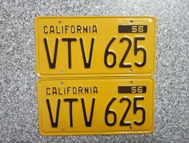1960 California License Plates, DMV Clear 