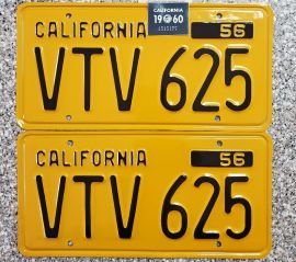 1960 California License Plates, DMV Clear 