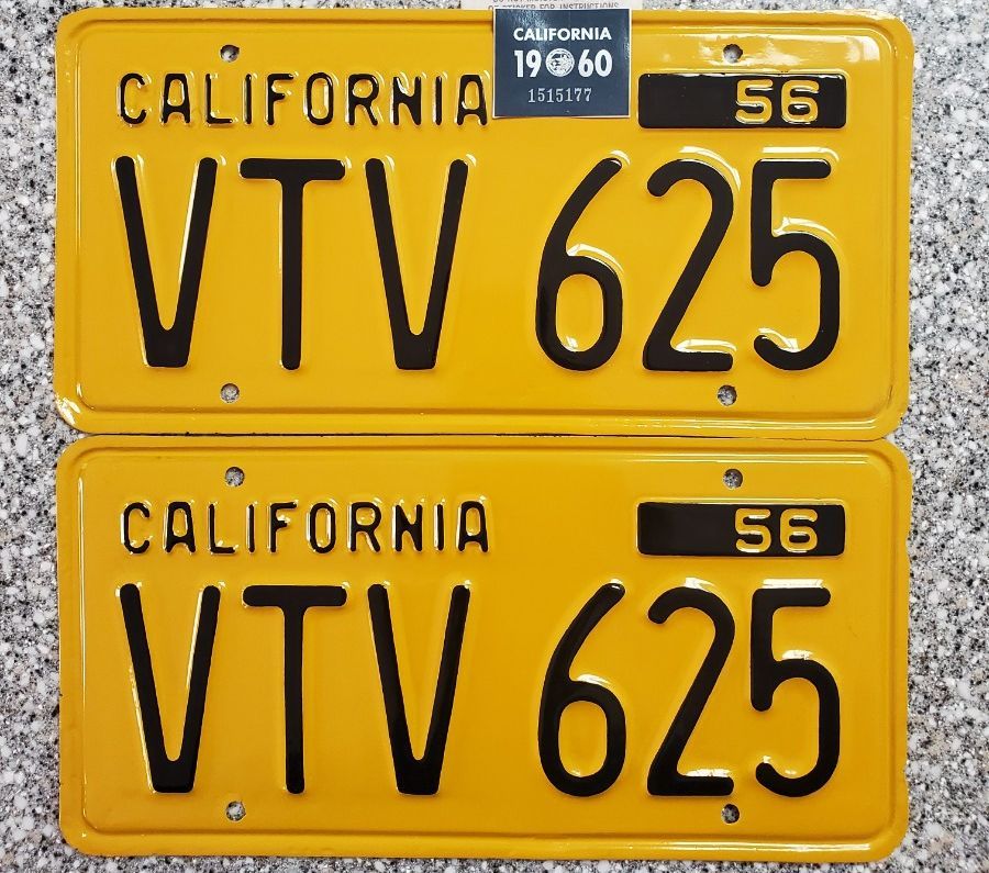 1960 California License Plates, DMV Clear