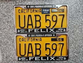 1960 California License Plates, DMV Clear 