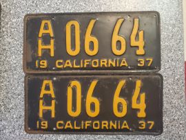 1937 California Commercial License Plates