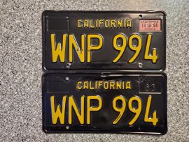 1968 California License Plates, DMV Clear 