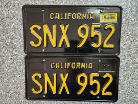 1966 California License Plates, DMV Clear 