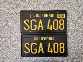 1966 California License Plates, DMV Clear 
