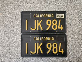 1964 California License Plates, DMV Clear 