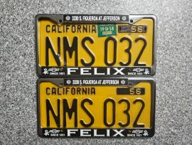 1958 California License Plates, DMV Clear 