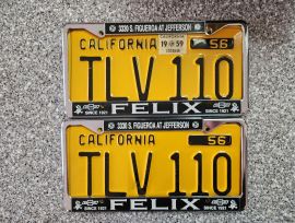 1959 California License Plates, DMV Clear 