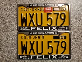 1961 California License Plates, DMV Clear 
