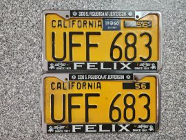 1960 California License Plates, DMV Clear 