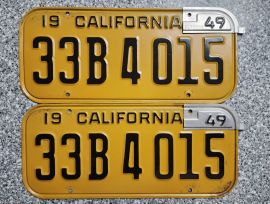 1947 California License Plates, DMV Clear 