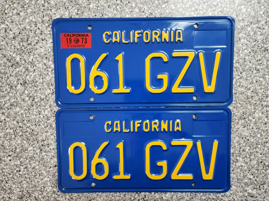 1973 California License Plates, DMV Clear