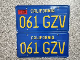 1973 California License Plates, DMV Clear 